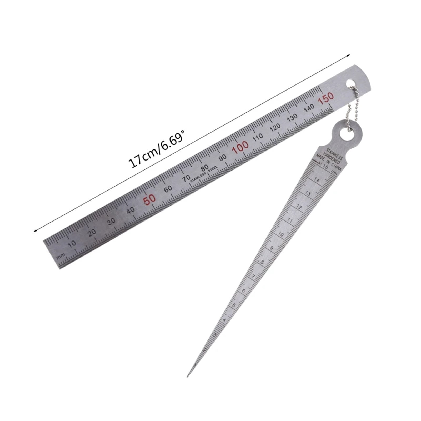 Taper Gauge Depth Gap Ruler Wedge Feeler 1-15mm Stainless Steel Hole Inspection ,Easy Identification