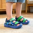 thumbnail image 4 of JIAYUE Child Boys Girls Sports Sandals Open Toe Hook And Loop Flat Sole Indoor Outdoor Footwear With Cartoon Dinosaur Graphic Kids Lightweight Beach Shoes, 4 of 5