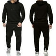 thumbnail image 2 of Conjunto de 2 unid/set de chándal deportivo informal para hombre, conjunto de sudadera con capucha y pantalones deportivos informales, 2 of 4