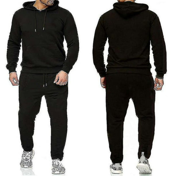Conjunto de 2 unid/set de chándal deportivo informal para hombre, conjunto de sudadera con capucha y pantalones deportivos informales