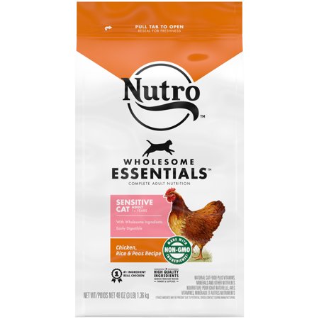 UPC: 0079105127790 | Nutro Wholesome Essentials Natural Chicken  Rice & Peas Dry Cat Food For Sensitive Adult Cat  3 Lb. Bag