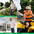 thumbnail image 2 of 304 Stainless Steel Outdoor Vertical Square Garden Water Column, Freestanding Hose Stand with 2 in 1 Double Brass Faucet and Spray Gun, Black Yard Hydrant for Backyard and Irrigation, 2 of 7