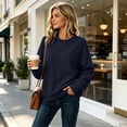 thumbnail image 4 of Lumtrix Soft Crewneck Sweatshirt for Women Long Sleeve Lightweight Pullover Yoga Casual Sweatshirts Navy M, 4 of 6