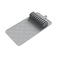 thumbnail image 1 of Bandeja de silicona para guardar cuchillos, soporte para cuchillos, tapete de almacenamiento, bloque de cuchillos antideslizante multifuncional, organizador de cuchillos para cajones y hogar. Gris, 1 of 7