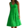 thumbnail image 3 of Robe Femme Col Rond Robe à Bretelles Femme Robe à Bretelles Femme Fille Sans Manches Vêtements de Plage, Vert, m, 3 of 5