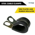 thumbnail image 2 of Steel Cable Clamps - 1/2" Dia - Rubber Insulated - Zinc Plated - 100 pcs, 2 of 7