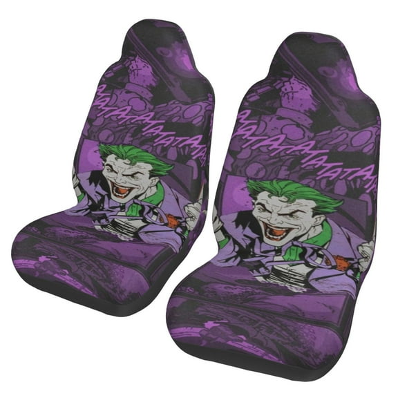 Joker Car Seat Cover Set of 2 Fashion Stretchy Front Seat Protector Universal Fit for Auto Truck SUV Van Sedan Car Interior Accessory Decoration
