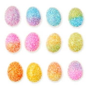Way To Celebrate Multicolor Solid & Ombre Tinsel Easter Egg Decor, 12 Count