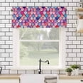thumbnail image 4 of Colorful Fish Scale Valances for Windows Summer Beach Coastal Rod Pocket Curtain Valance Window Treatment Short Curtains for Kitchen Living Room, 42"x18", 4 of 5
