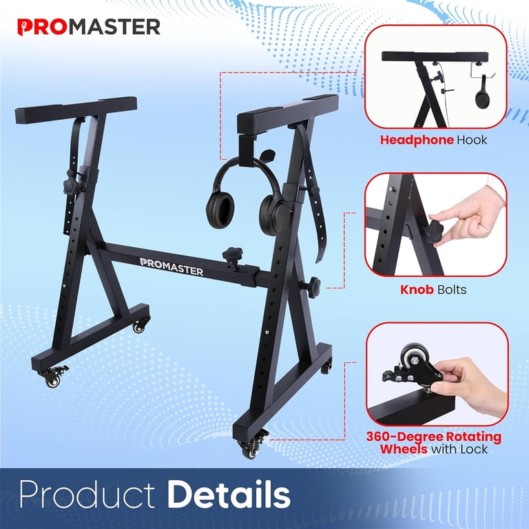 ThePromaster, Keyboard Stand, 20-34 Inches Adjustable, Z Design