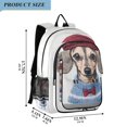 thumbnail image 2 of FORMRS School Backpack 17" Student Travel Bag with Laptop Compartment, Gray Cute Dog Artist, 2 of 7
