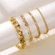thumbnail image 1 of 4 Uds Punk Heavy Metal gran grueso cadena pulsera conjunto mujeres Retro geométrico Metal Twist cadena brazaletes pulsera joyería de moda Tan Jianjun unisex, 1 of 2