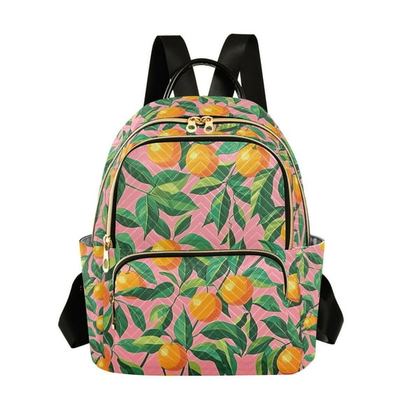 FORMRS Mini Backpack Purse for Women Travel Daypack Casual Shoulder Bag, Pink Oranges
