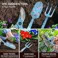 thumbnail image 2 of 3piece Printed Garden Tool Set, Heavy Duty Aluminum Gardening Tool Kits Including Hand Rake, Pruning Shear and Trowel for Indoor & Outdoor Use, Ergonomic Handle, Perfect Gardening Gift, 2 of 4