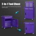 thumbnail image 5 of Costway 2 in 1 Tool Chest & Cabinet with Sliding Drawers Rolling Garage Organizer Purple Purple, 5 of 10
