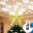 thumbnail image 2 of Adorno de árbol de Navidad, proyector de copo de nieve, estrella, luz LED giratoria 3D, purpurina hueca, adornos de decoración navideña, 2 of 4