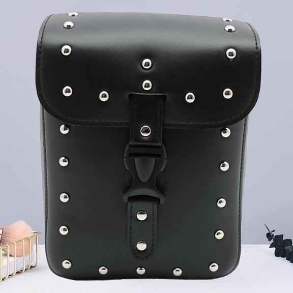 FENGGUIQU Durable Black Saddle Bag for Motorcycle and E-Bike Cruiser Style Waterproof 1Pc