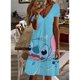 thumbnail image 3 of Vestido con estampado de Lilo y Stitch de Disney para mujer, largo hasta la rodilla, cuello en V, informal, elegante, diseño de moda, nuevo Y2K, verano 2024, 3 of 5