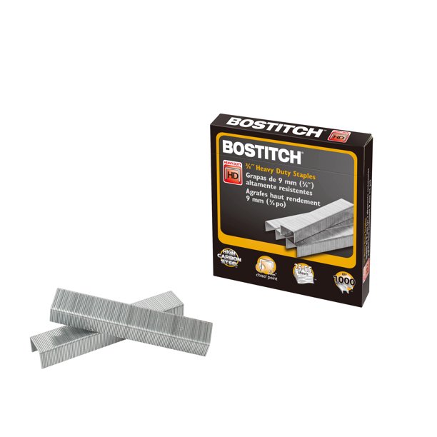 Bostitch Heavy Duty Premium Staples, 55 Sheets, 3/8" Leg, 5000 per Box