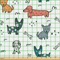thumbnail image 2 of Ambesonne Puppies Fabric by the Yard Upholstery, Scandinavian Style Dogs, 1 Yard, Coral Grey Teal White, 2 of 5
