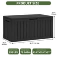 thumbnail image 2 of Uforic 72 Gallon Outdoor Resin Storage Box with Wheels, Patio Deck Box for Indoor & Outdoor Use, Ideal for Throw Pillows, Sports Gear & Yard Supplies, Black, 2 of 9