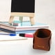 thumbnail image 5 of Portalápices plegable de cuero | Organizador de papelería desmontable para estudiantes | Cubo de almacenamiento de escritorio moderno | Caja portátil de suministros de oficina escolar, 5 of 6