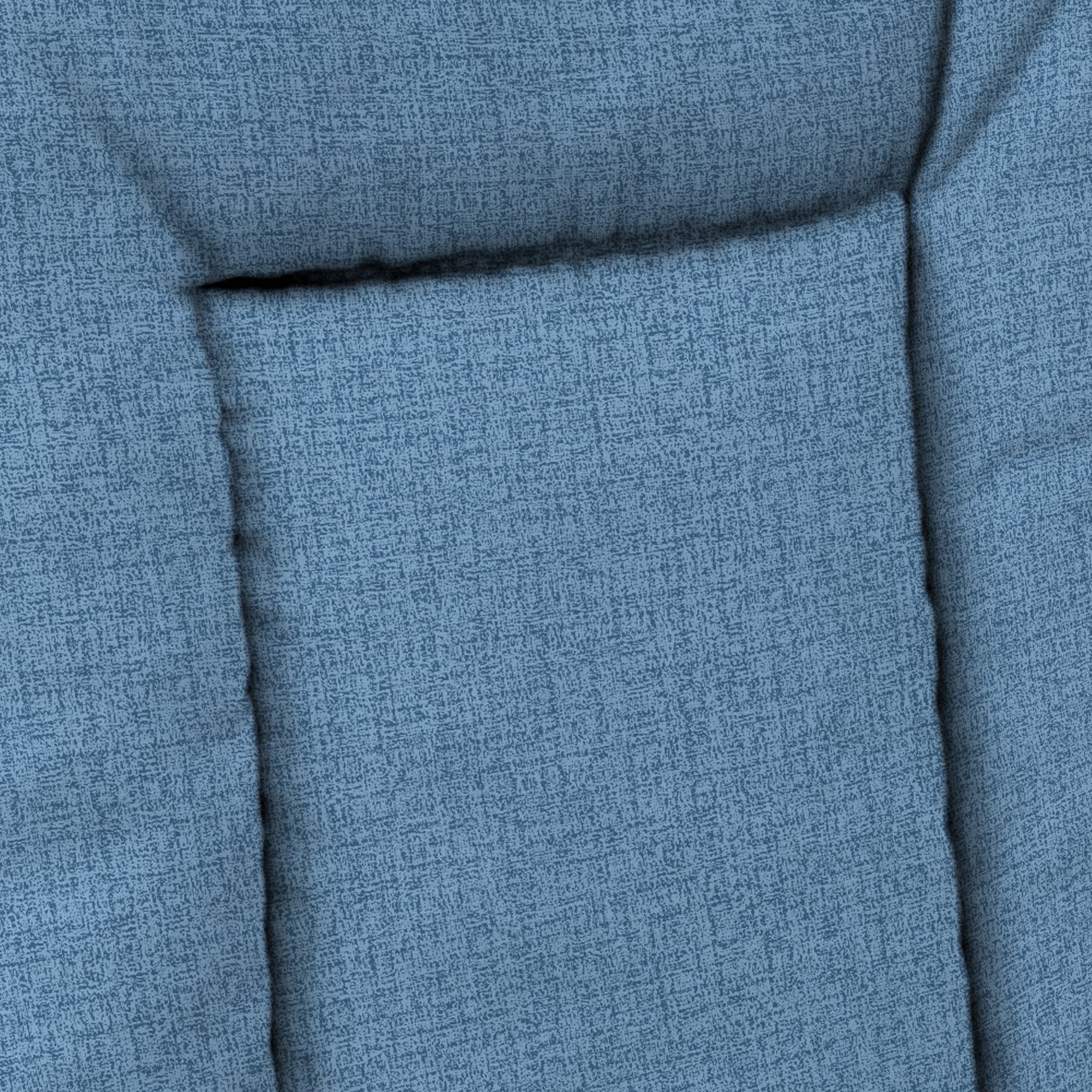 Jordan Manufacturing 38" x 21" McHusk Chambray Blue Crosshatch Rectangular Outdoor Wrought Iron Chair Cushion with Ties and Hanger Loop