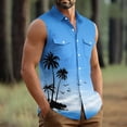 thumbnail image 6 of Noric Men's Sleeveless Hawaiian Shirt Print Button Up Tank Tops Loose Fit Beach Vest for Summer Holiday, 6 of 6
