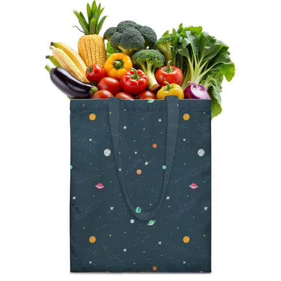 Starry Night Sky Reusable Tote Bag - Foldable Grocery Bag with Durable Design
