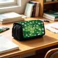 thumbnail image 2 of Under 1$ Pencil Case Soccer Themed Large Capacity Double Zipper Fabric Pen Pouch 8.3x3x3.9in for Teens Desk Supplies by Xuniizn, 2 of 9