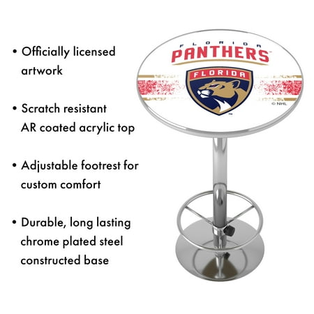 Florida Panthers NHL Chrome Pub Table - Red, Navy, Gold