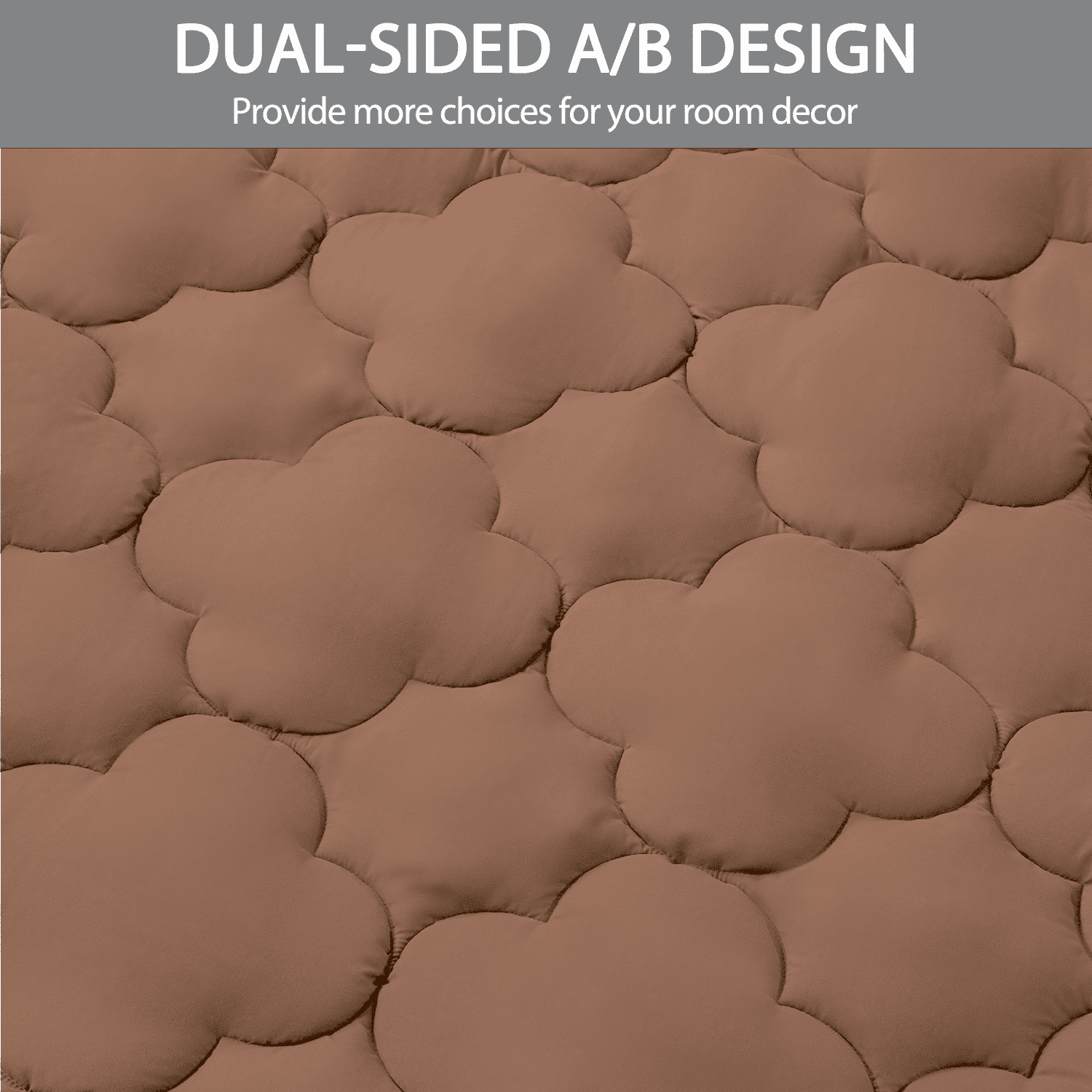 Bedtreat Full Comforter Sets，7-Pieces Reversible Bedding Sets，Bed in a Bag with Comforter， Flat Sheet and Fitted Sheet, Pillowcases & Shams，Mocha/Sand Dollar