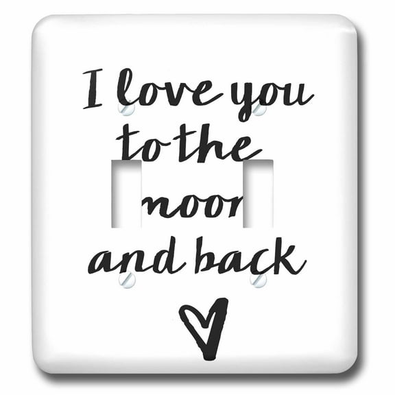 3dRose, Picturing Black I Love you to the Moon Heart, double toggle switch
