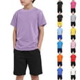 thumbnail image 5 of Tkrady Boys Clothes Summer New Crewneck Casual Solid Color Skin Friendly Short Sleeve T Shirt Tops Shorts 2 Piece Set, Sizes 1-9 Years, 5 of 5