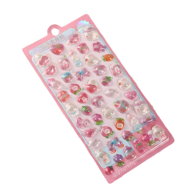 Bonitas pegatinas 3D de animales kawaii de resina, pegatinas de dibujos animados, pequeñas pegatinas DIY para álbumes de recortes, portátiles y botellas de agua.