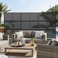 thumbnail image 2 of MAYEERTY Freestanding Metal Screen – Versatile Galvanized Steel Divider,Diagonal stripes,Black, 2 of 9