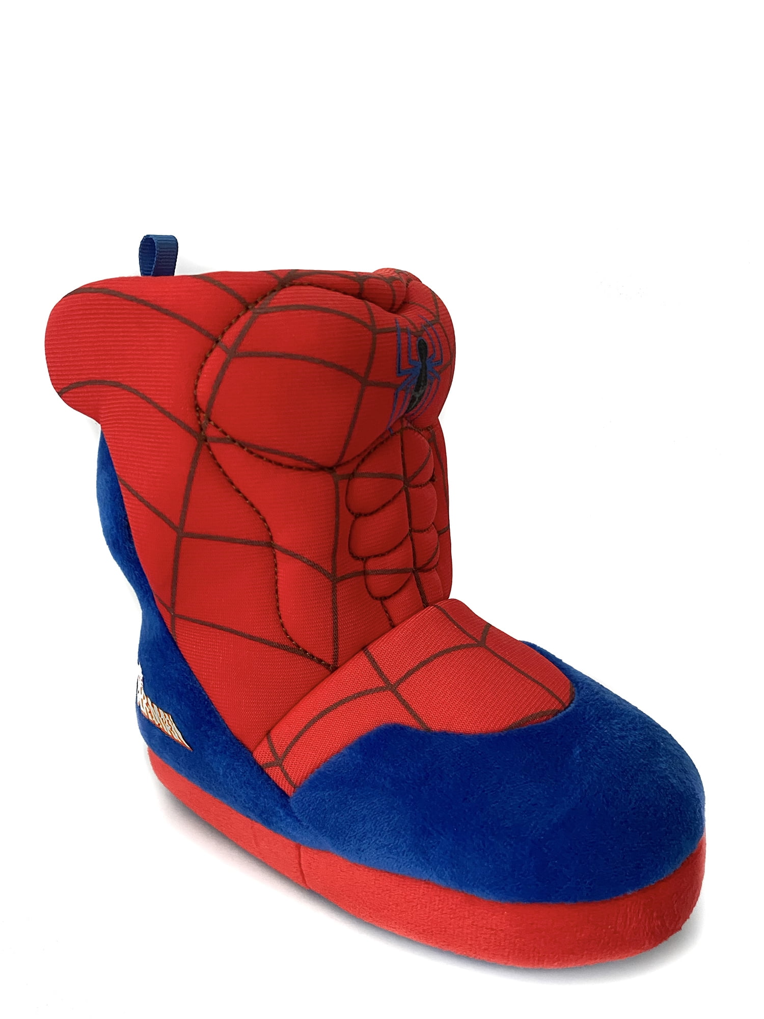 MARVEL Boys Spiderman Slipper Booties Kids Snuggle Fleece Lined Slippers Socks 