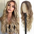 thumbnail image 4 of Gradient Gold Long Small Curly Wig for Women Themed Party Costume Wig Props for Wedding Birthday, 4 of 5