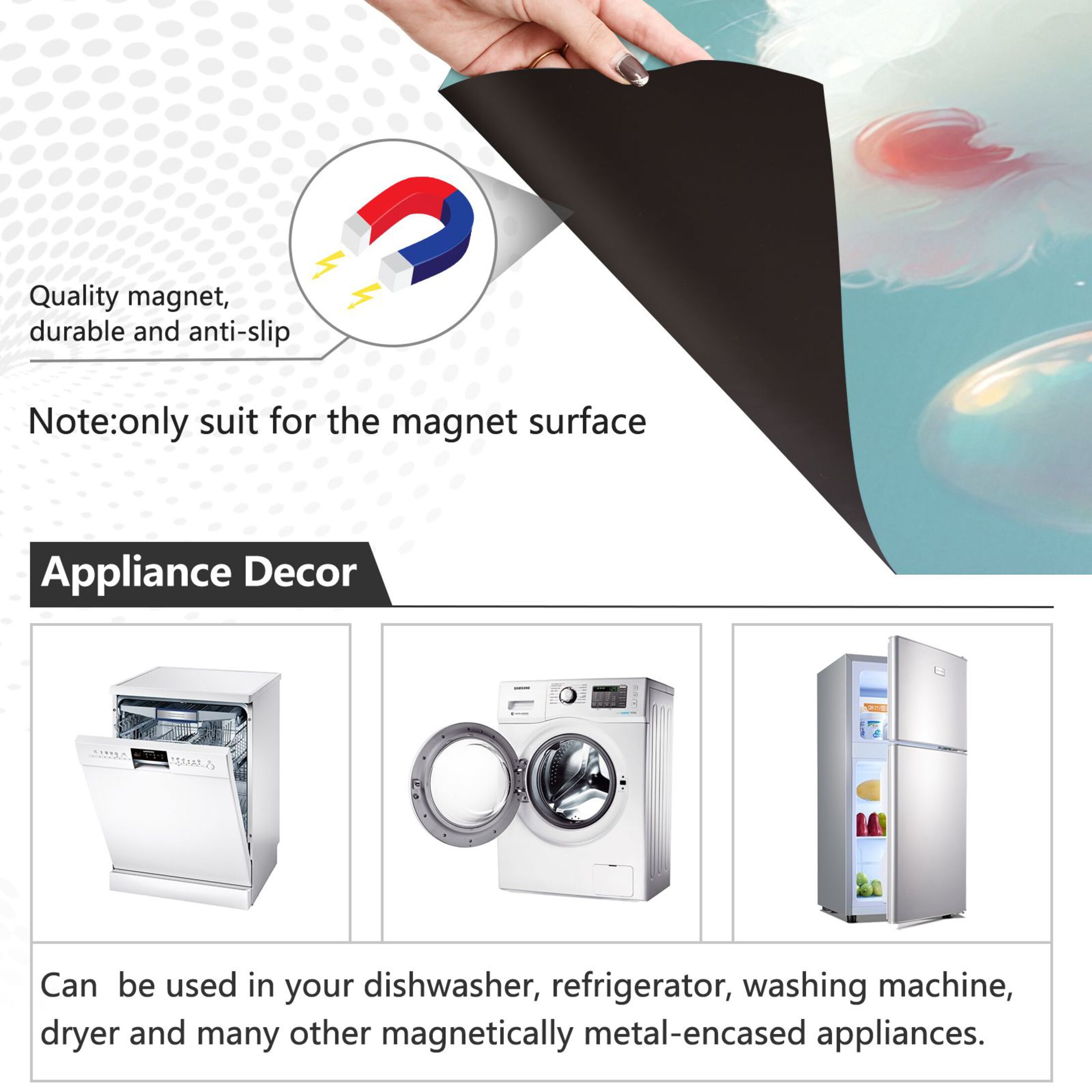 Dishwasher Magnetic Sticker 23x26 Inch Refrigerator Magnetic Sticker Washing Machine Magnetic Sticker Kitchen Panel Magnetic Sticker Home Decor A Cartoon Bear
