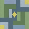 thumbnail image 1 of Ahgly Company Machine Washable Indoor Square Transitional Green Area Rugs, 6' Square, 1 of 7
