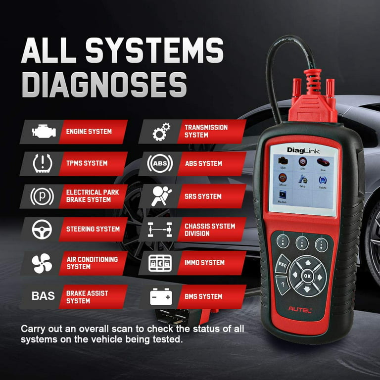 Autel Diaglink OBD2 Scanner Car Diagnostic Code Reader All Systems  Diagnosis DIY Version of MD802