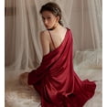 thumbnail image 2 of Conjunto de bata y camisón de mujer (2 piezas) conjunto de ropa de dormir sexy de satén, 2 of 6