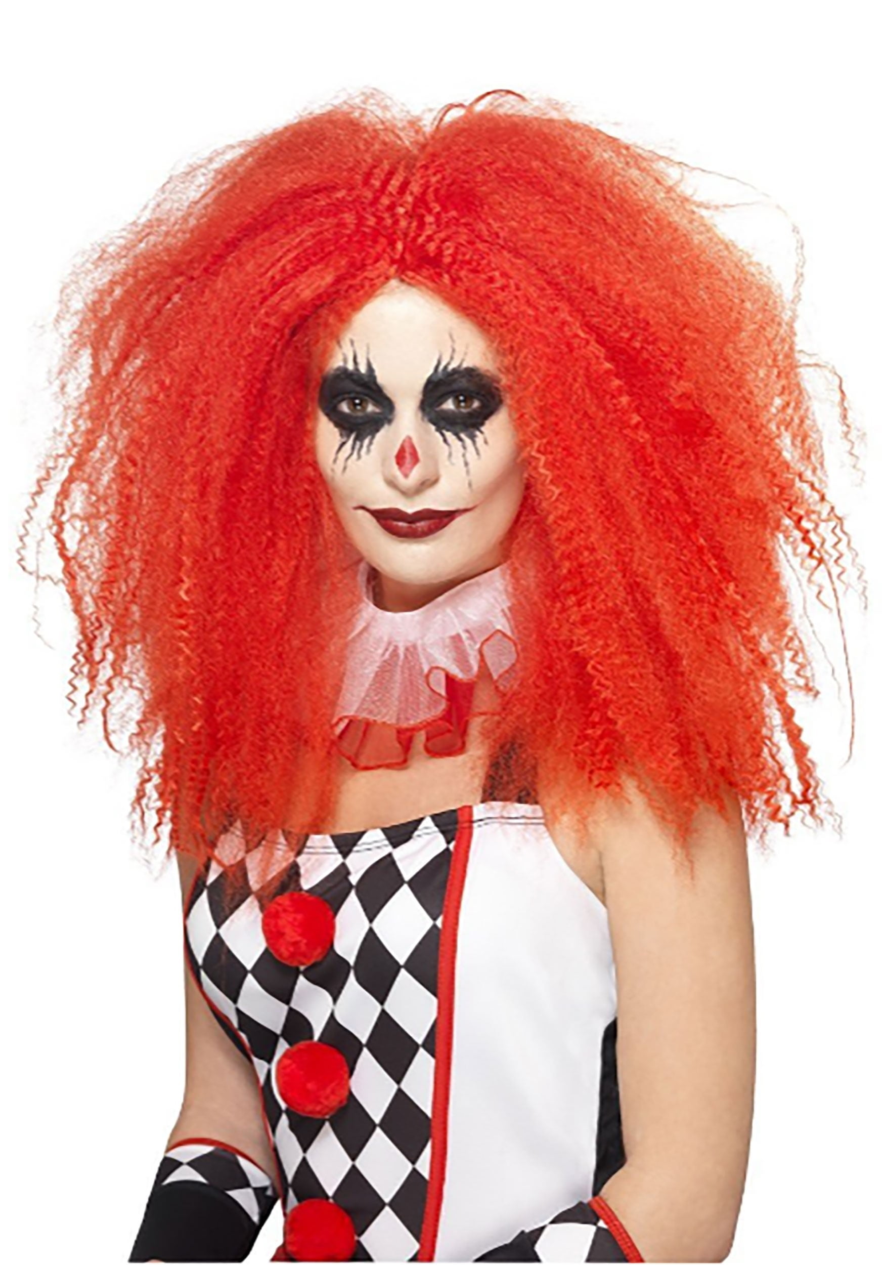 Red Crimped Women's Clown Wig - Walmart.com - Walmart.com