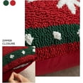 thumbnail image 5 of Fennco Styles Loop Tufted Snowflake Christmas Filled Throw Pillow – 17" X 17" Festive Red Cushion Cover for Winter Holiday Décor, Sofa, Couch, or Bed, 5 of 7