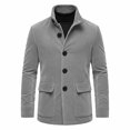 thumbnail image 3 of Fall Outfits Corduroy Jackets for Men Button Front Lapel Long Sleeve Office Jacket, 3 of 6