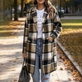 thumbnail image 5 of Tqcoqu Long Wool Blend Jacket for Women, Hooded Plaid Coat Oversized Button Down Shacket 2026 Fall Winter Casual Warm Trench Coats, 5 of 9