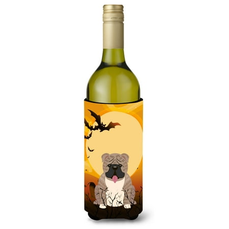 

Carolines Treasures BB4392LITERK Halloween English Bulldog Grey Brindle Wine Bottle Beverge Insulator Hugger Wine