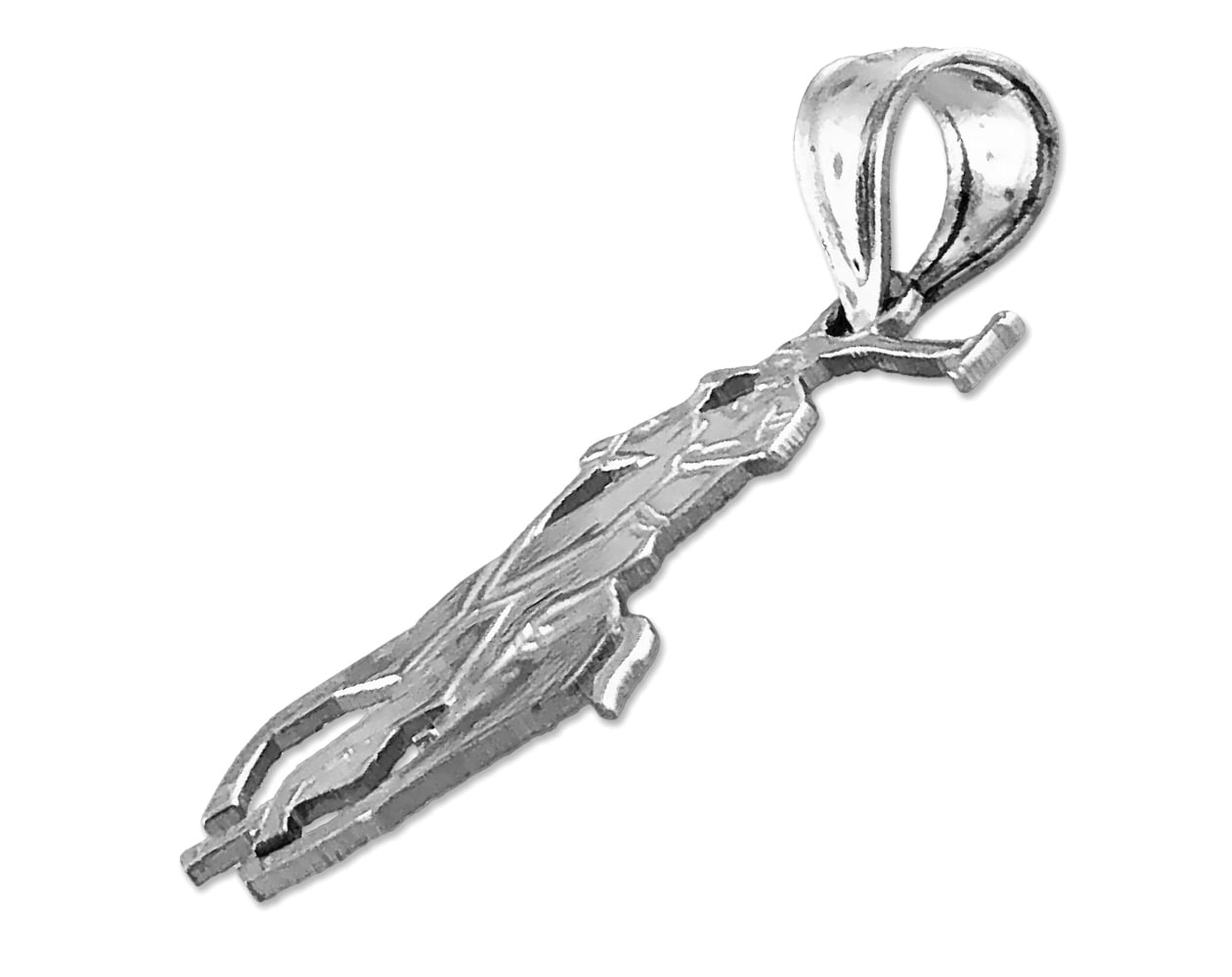 Rhodium Plated 925 Sterling Silver Small Polo Charm