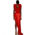 thumbnail image 4 of MDUKONU Women's Modest One Piecewomen's High Waisted One Piece Striped One Piece Red S, 4 of 5