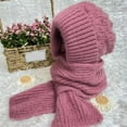 thumbnail image 6 of Scarf for Women Winter Clothing for Women Solid Integrated Ear Windproof Hat Scarf Hooded Scarf Winter 2 In 1 Scarf Knitted Hat, 6 of 7